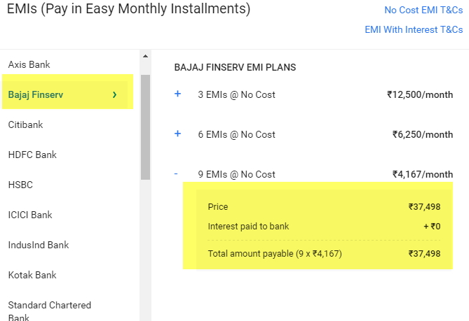 Career Bajaj Finance Emi