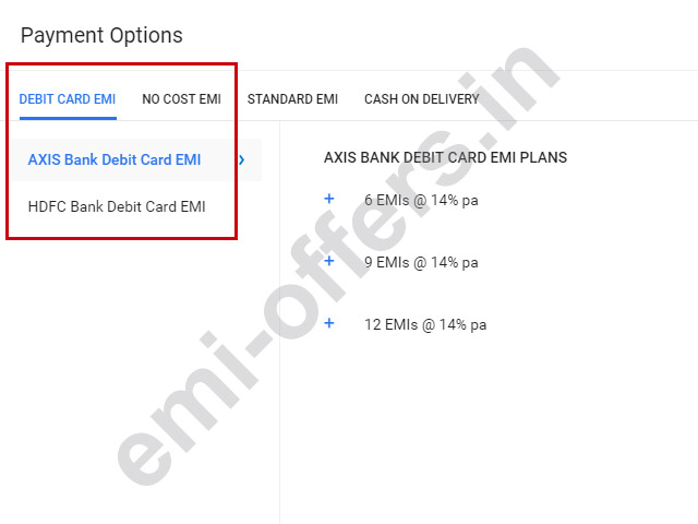 Mobiles Debit Card EMI