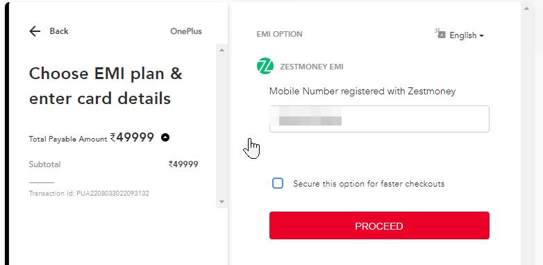 Zest Money Cardless EMI OnePlus 10T