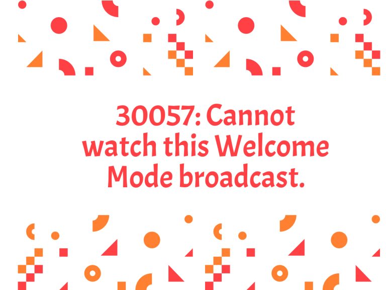 What is 30057-error?