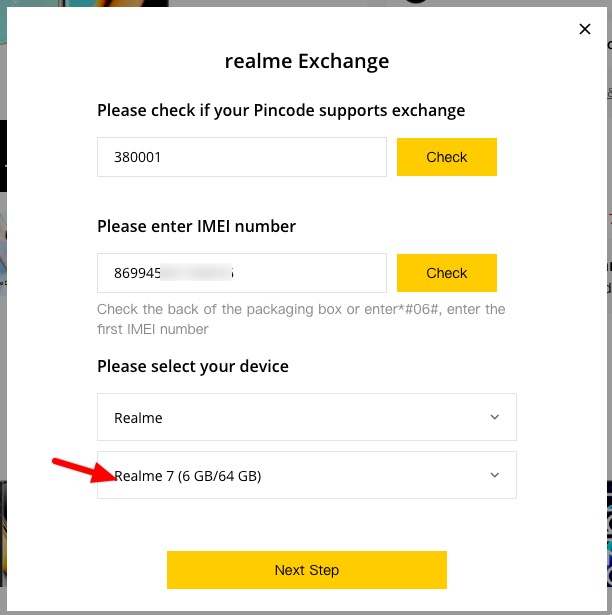 realme 7 exchange